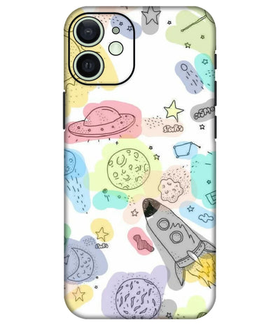 Image of a phone case featuring a mobile skin with a graphic design.