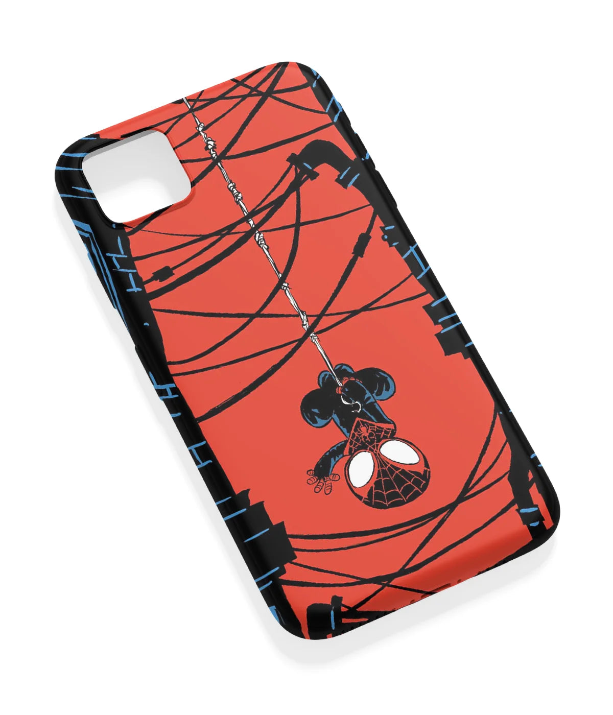 An angled view of a soft silicone case featuring a vibrant design.
