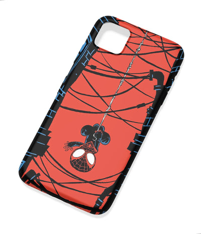 An angled view of a soft silicone case featuring a colorful design.