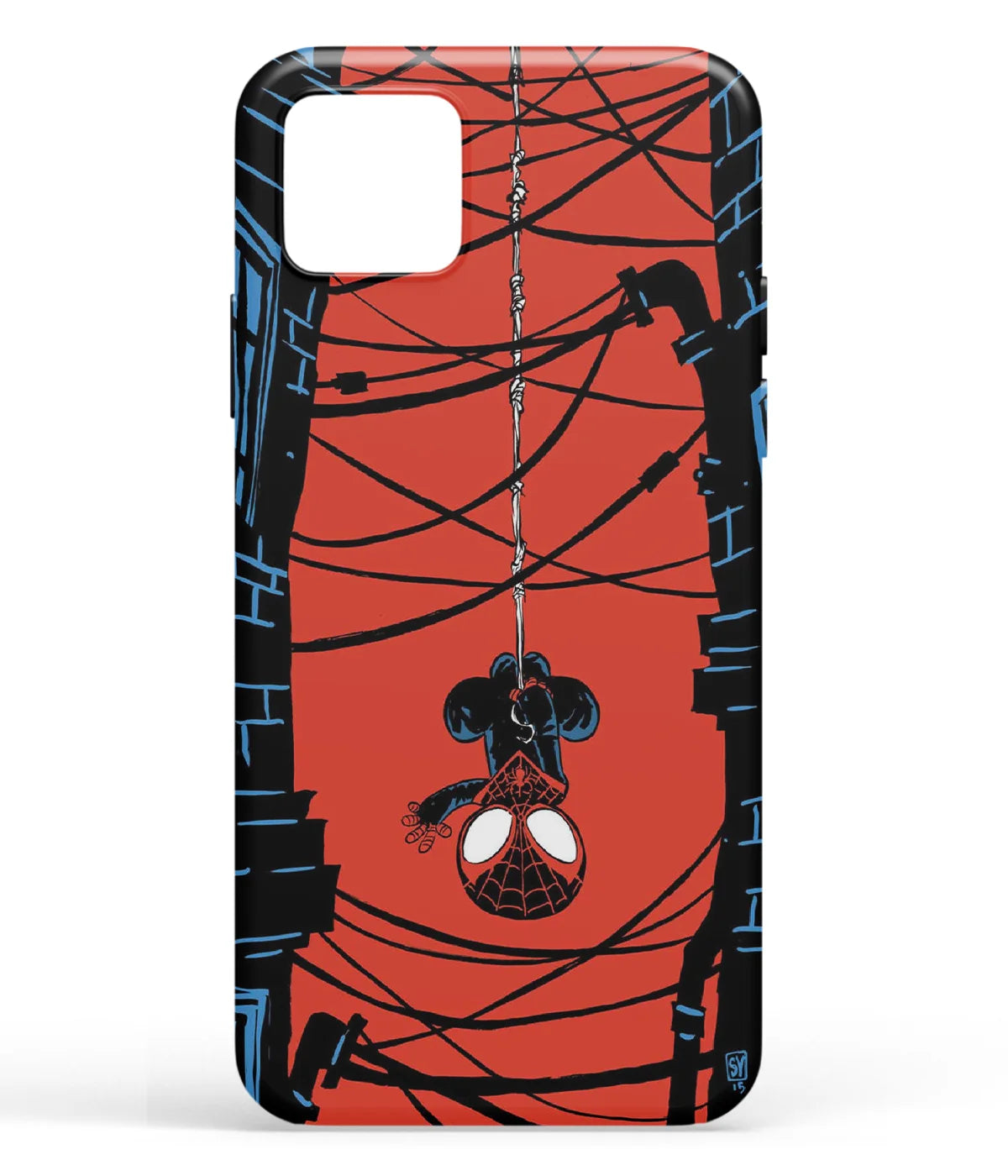 A front-on view of soft silicone phone case with a colorful design.