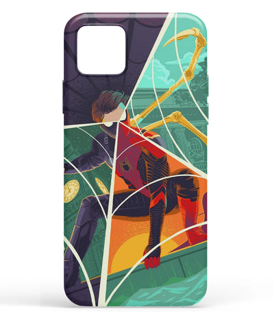 A front-on view of soft silicone phone case with a colorful design.