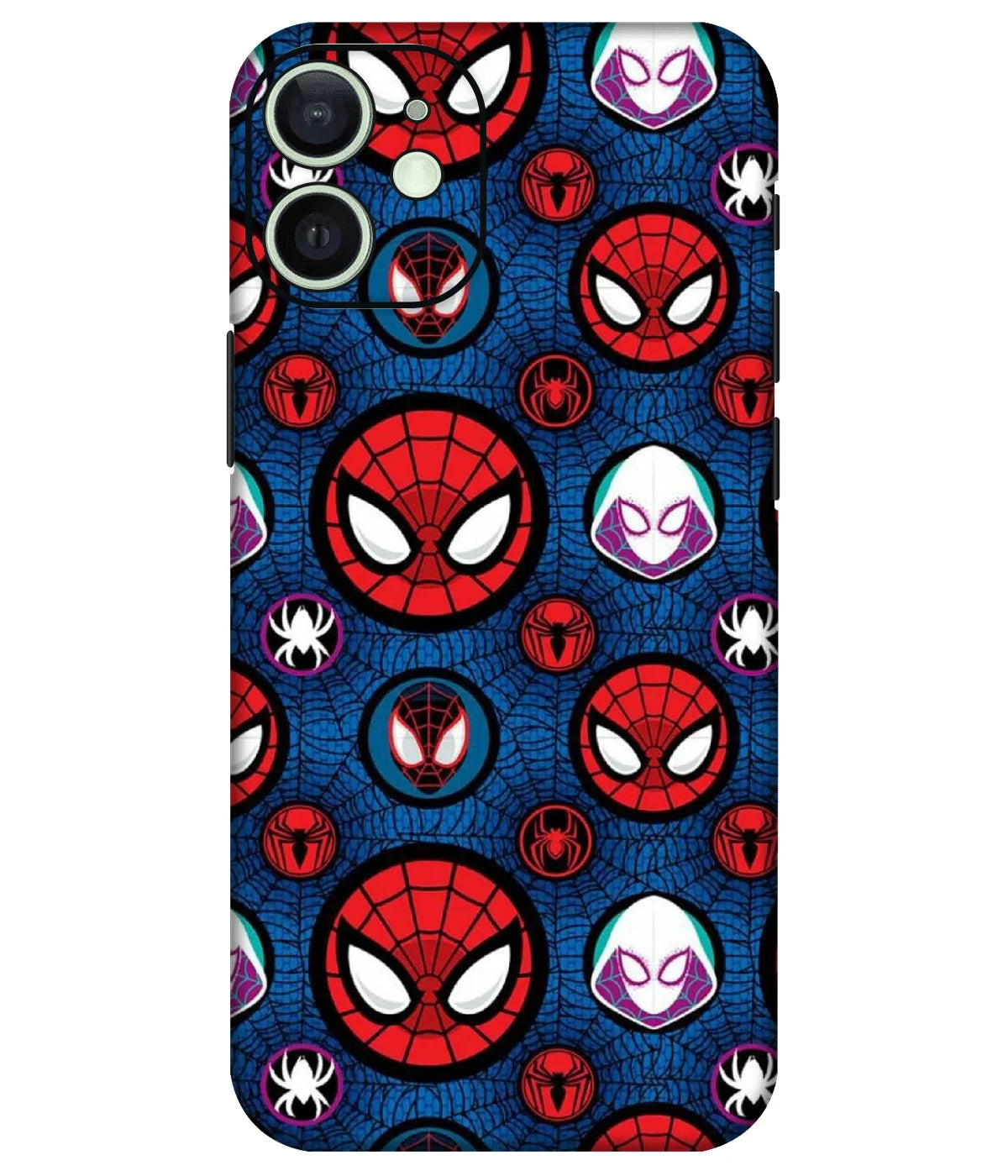 Image of a phone case featuring a mobile skin with a graphic design.