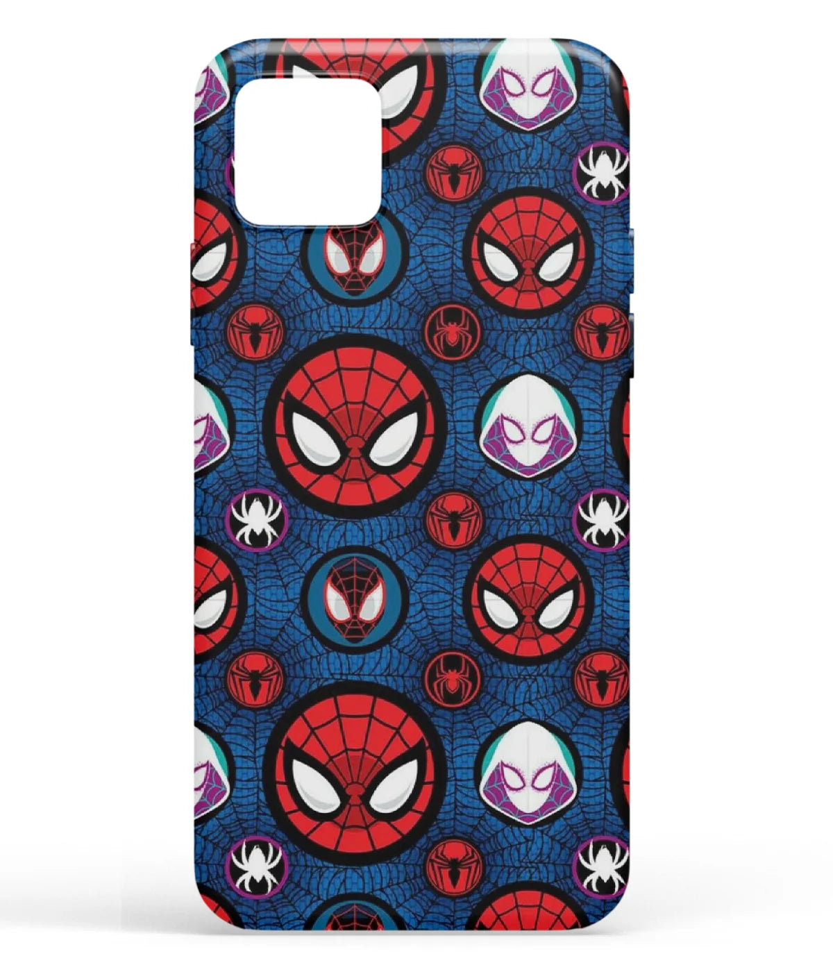 A front-on view of soft silicone phone case with a colorful design.
