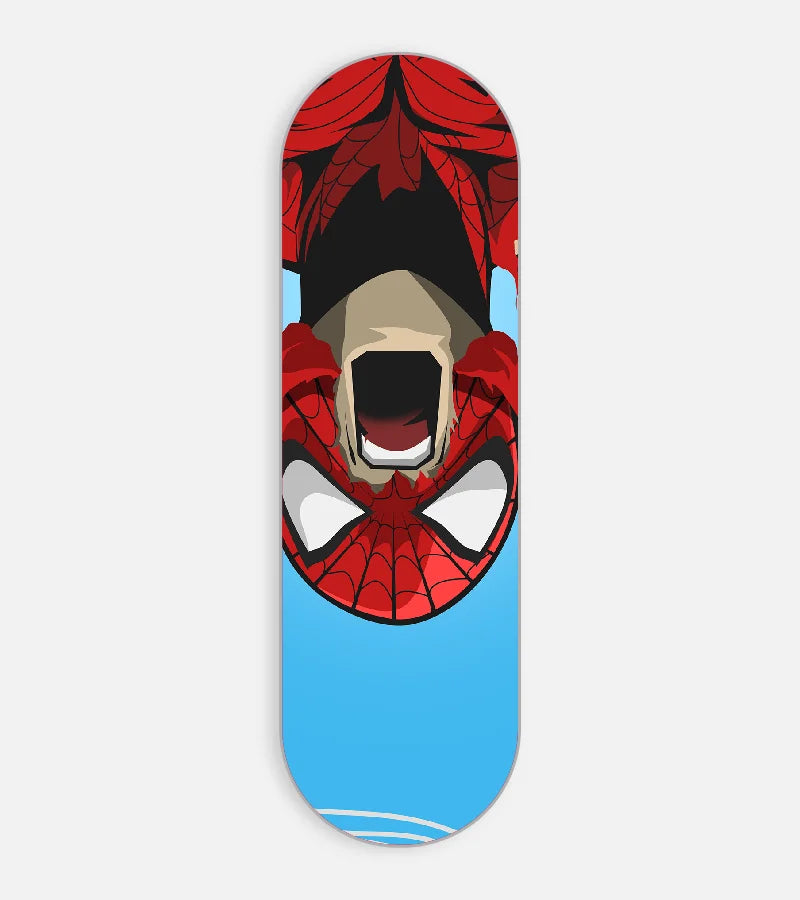 Mobile phone grip slider with a colorful design on a white background