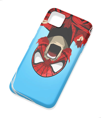 An angled view of a soft silicone case featuring a colorful design.