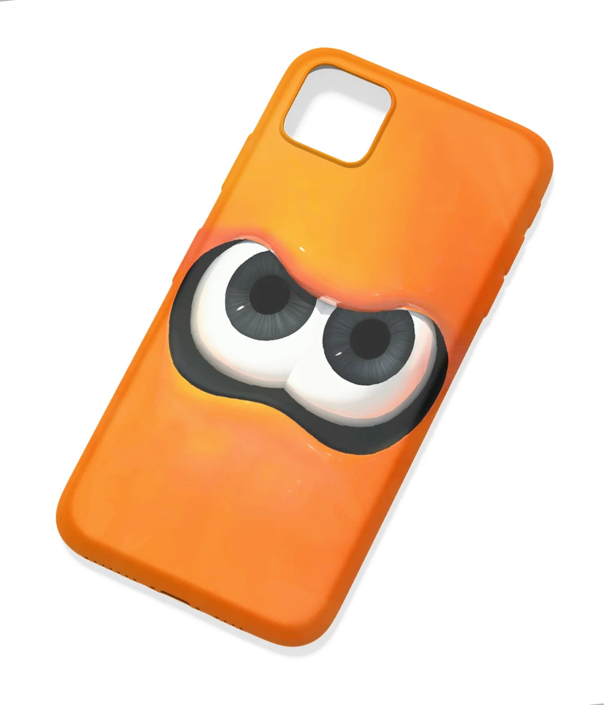 An angled view of a soft silicone case featuring a colorful design.