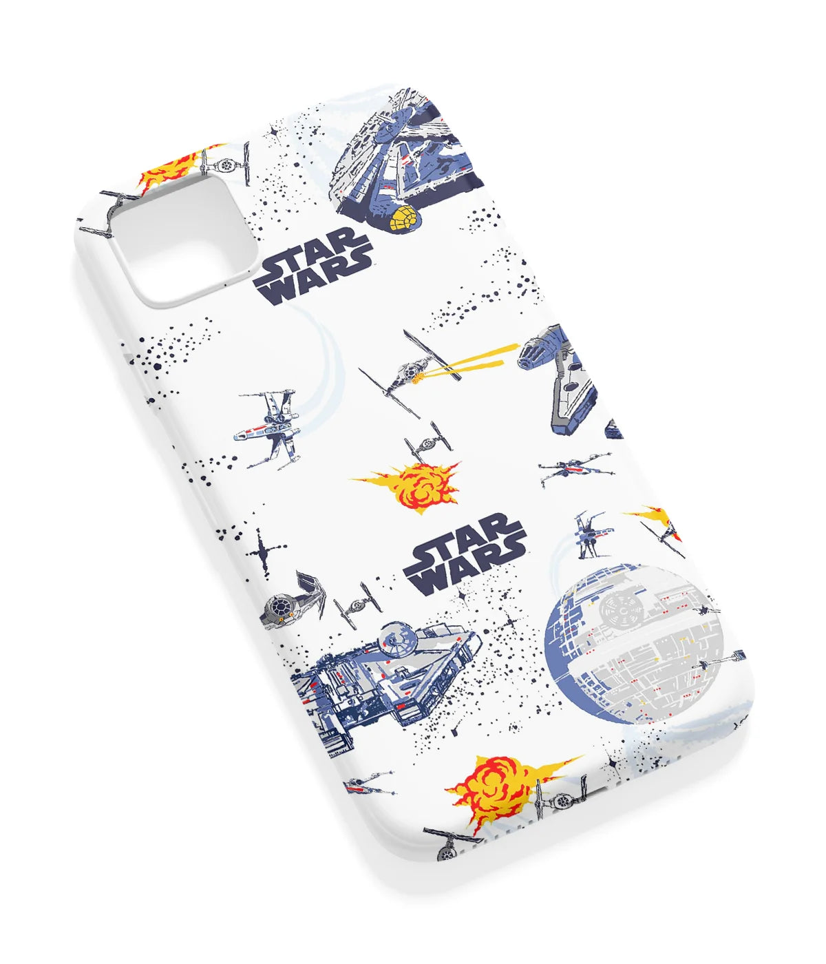 An angled view of a soft silicone case featuring a vibrant design.