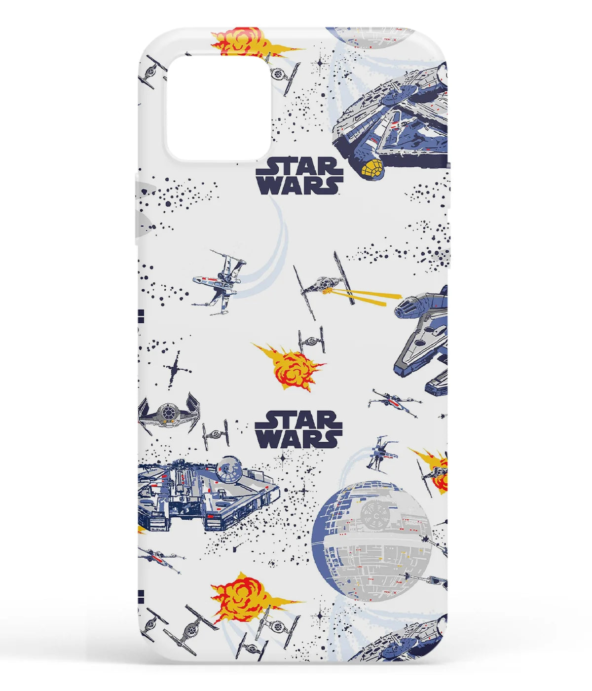 A front-on view of soft silicone phone case with a colorful design.
