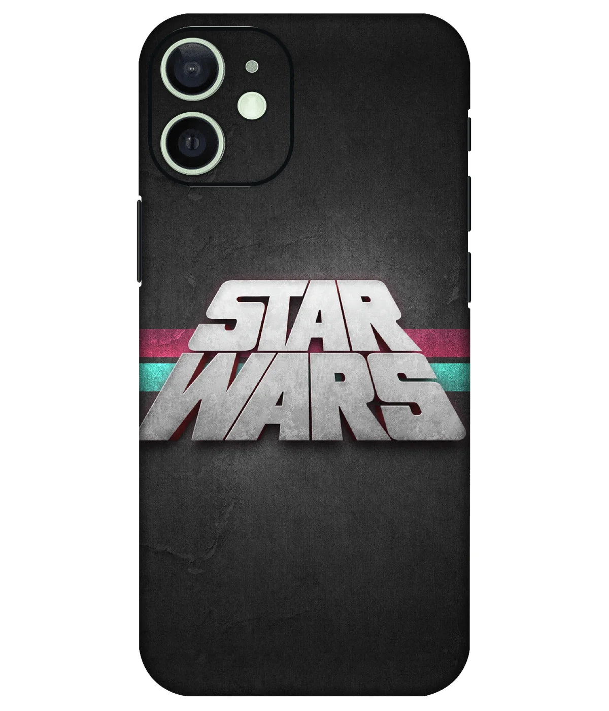Image of a phone case featuring a mobile skin with a graphic design.