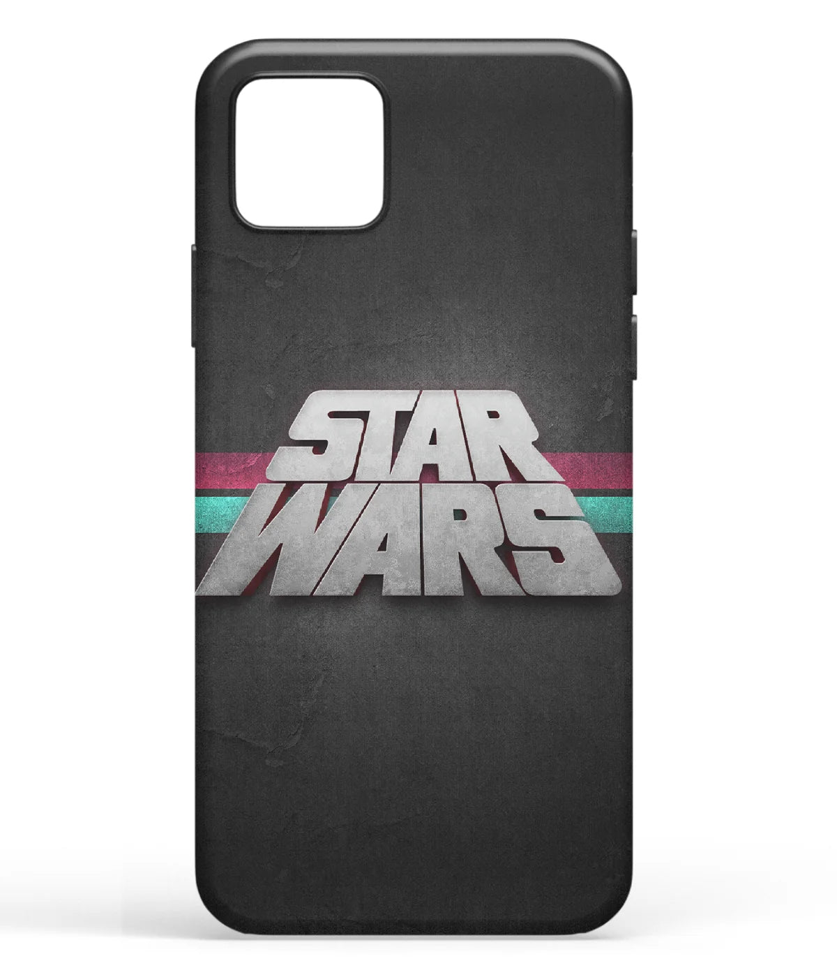 A front-on view of soft silicone phone case with a colorful design.