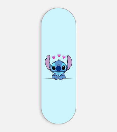 Mobile phone grip slider with a colorful design on a white background