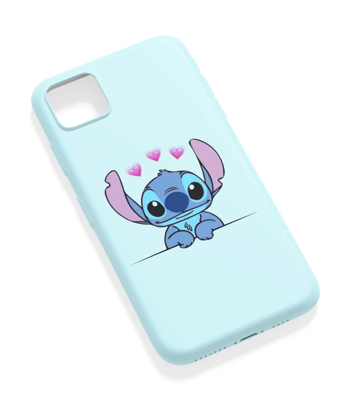 An angled view of a soft silicone case featuring a vibrant design.