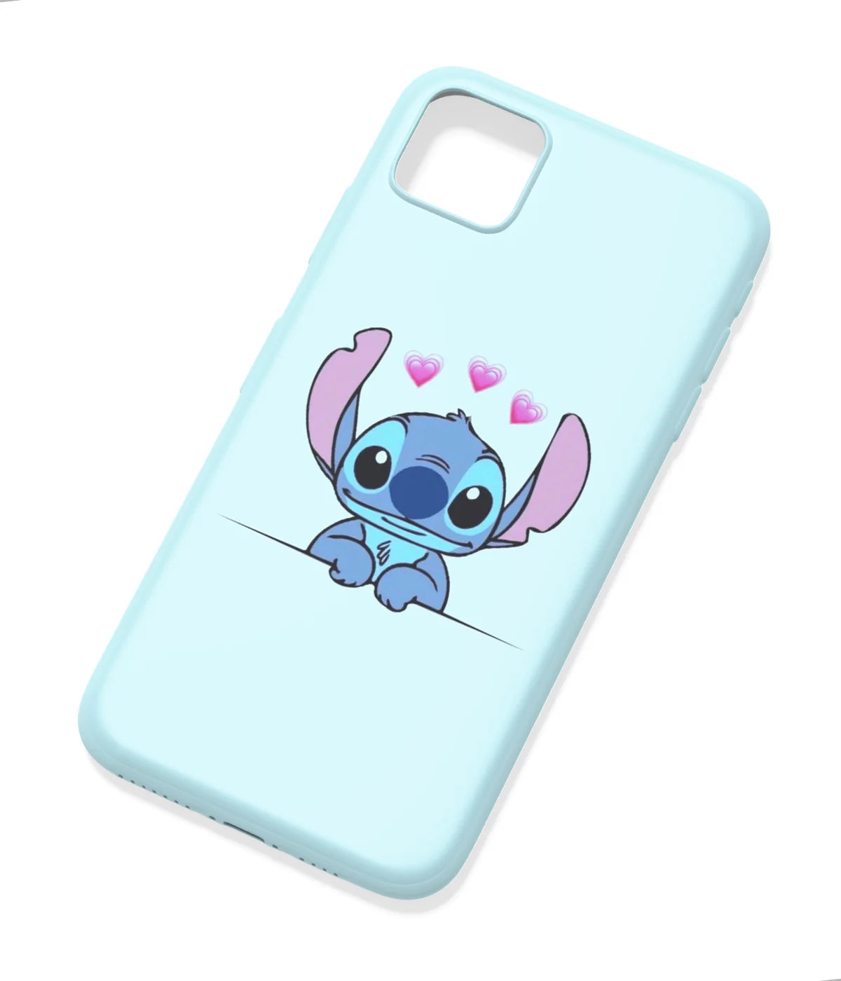 An angled view of a soft silicone case featuring a colorful design.