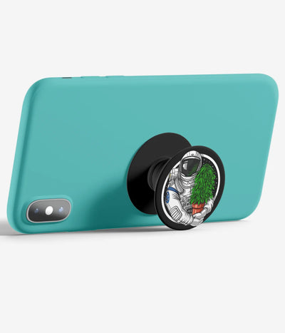 An image demonstrating how to use the phone grip as a stand to hold a mobile phone in landscape mode for hands-free viewing