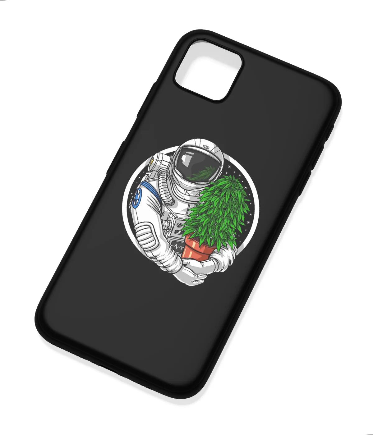 An angled view of a soft silicone case featuring a colorful design.