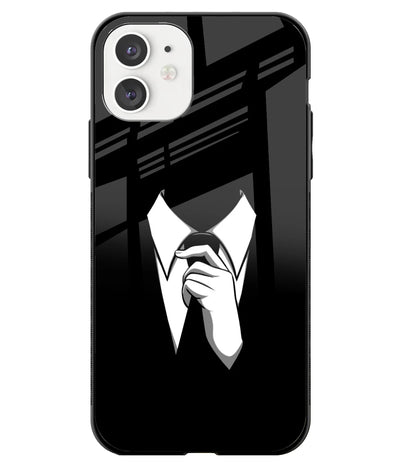 A front-on view of a glass phone case with a colorful design.