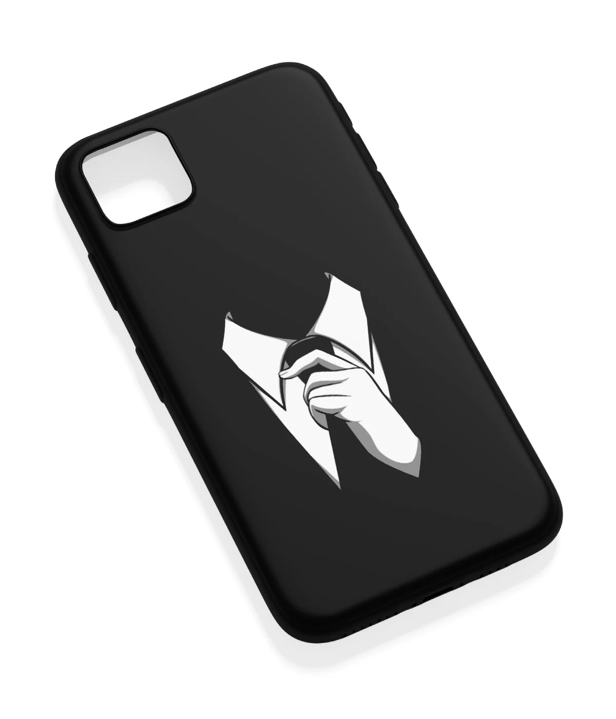 An angled view of a soft silicone case featuring a vibrant design.