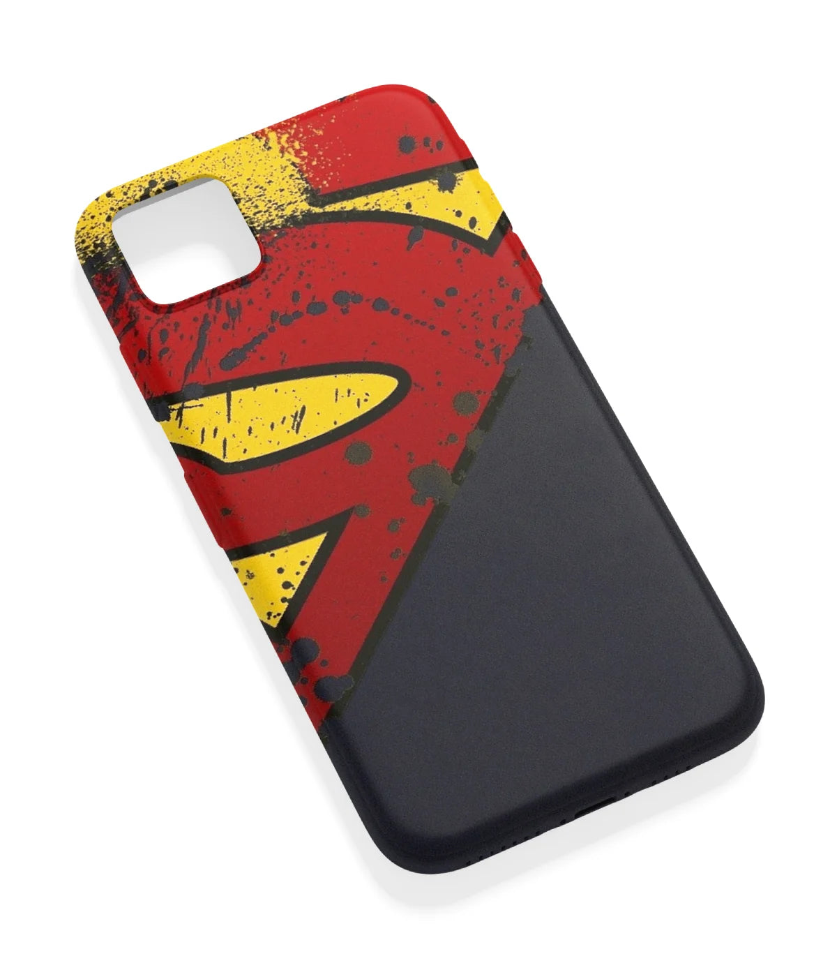 An angled view of a soft silicone case featuring a vibrant design.
