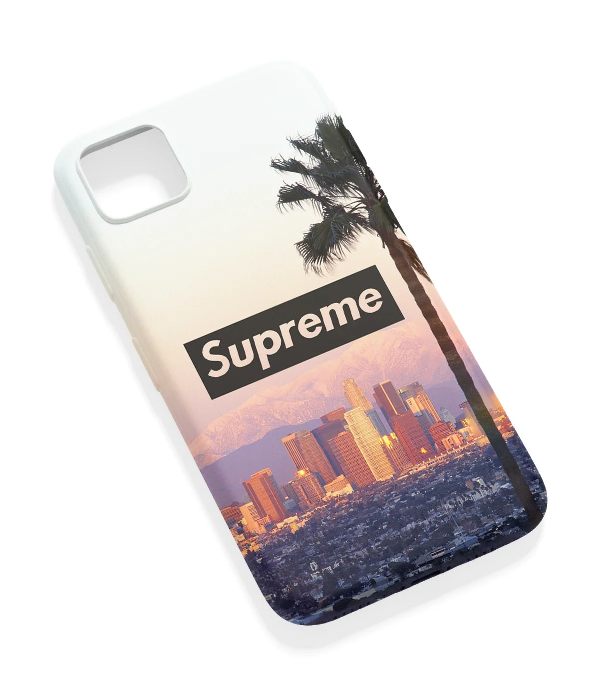 An angled view of a soft silicone case featuring a vibrant design.