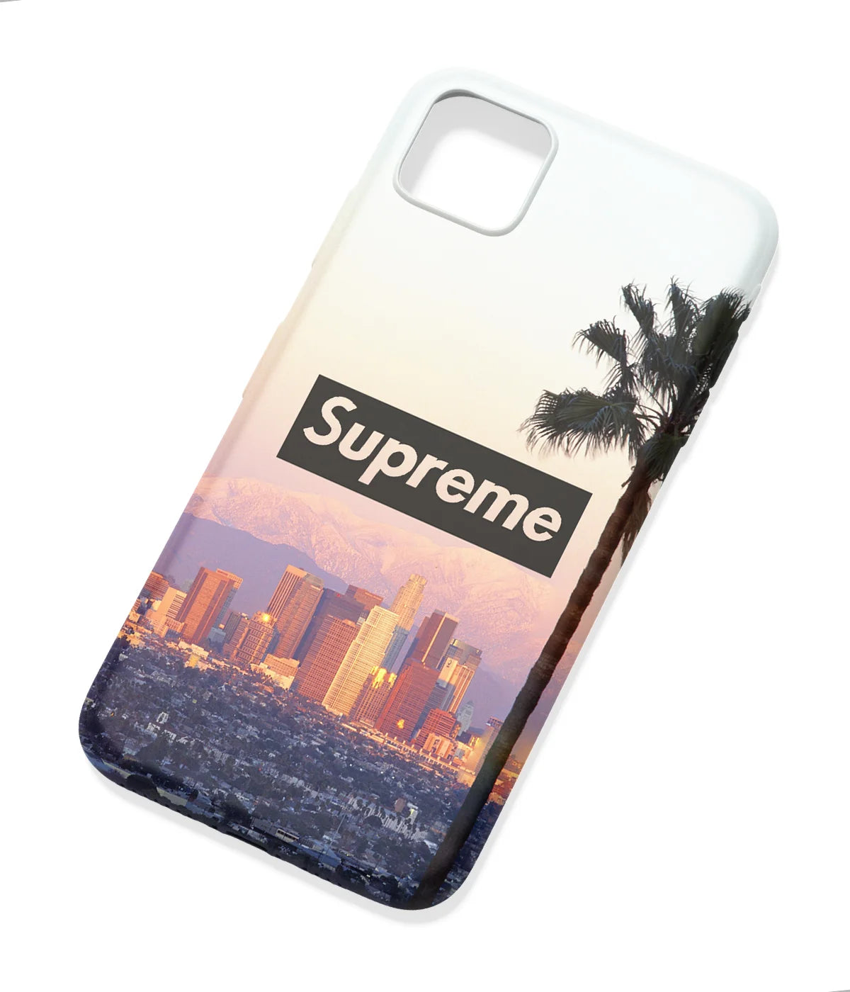 An angled view of a soft silicone case featuring a colorful design.