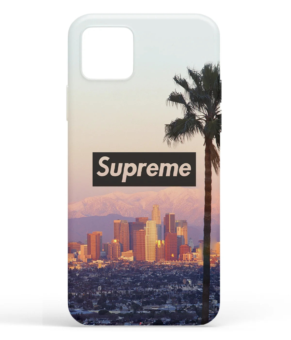 A front-on view of soft silicone phone case with a colorful design.