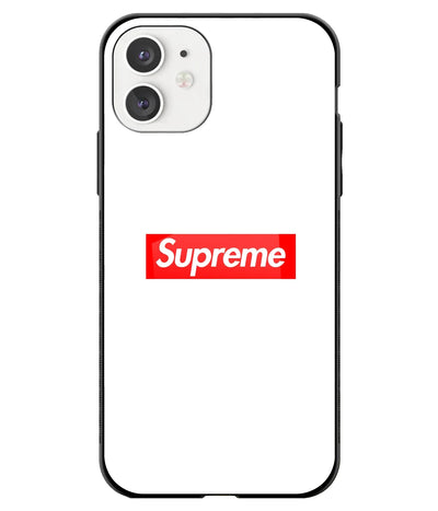 A front-on view of a glass phone case with a colorful design.
