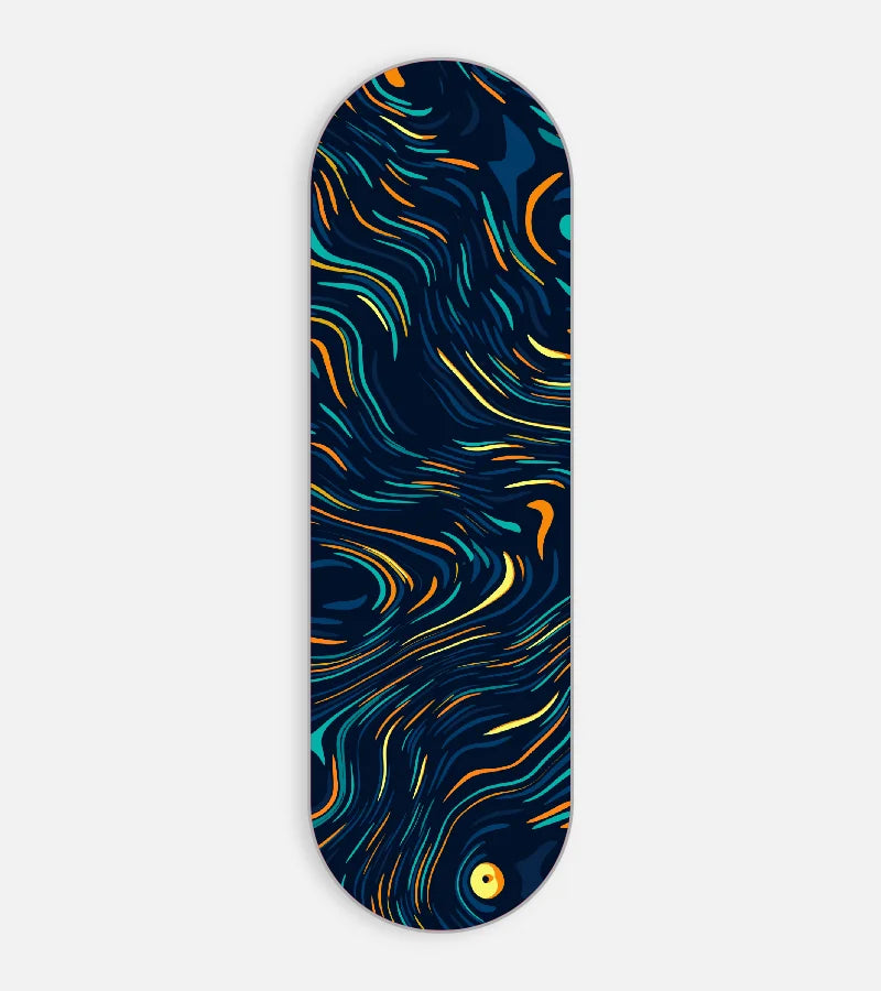 Mobile phone grip slider with a colorful design on a white background