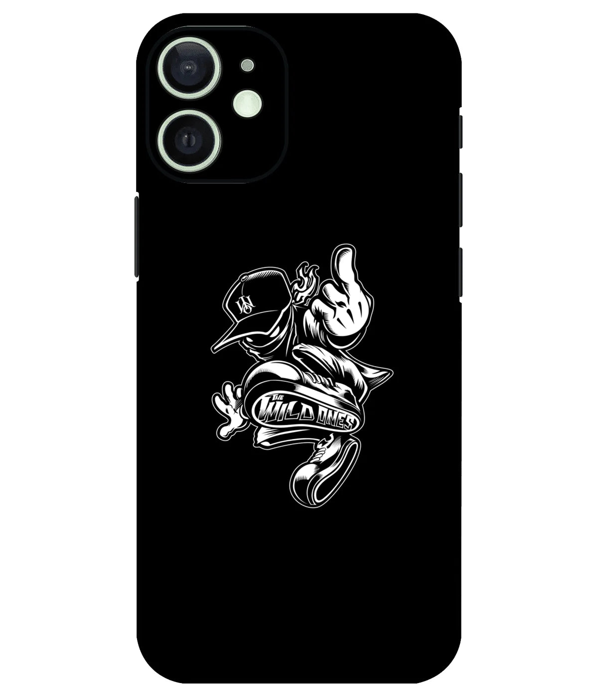 Image of a phone case featuring a mobile skin with a graphic design.