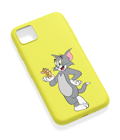 An angled view of a soft silicone case featuring a vibrant design.