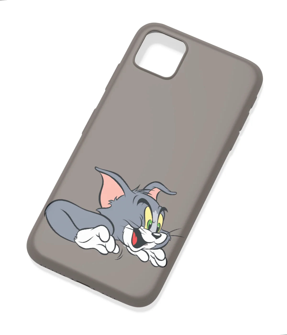 An angled view of a soft silicone case featuring a colorful design.