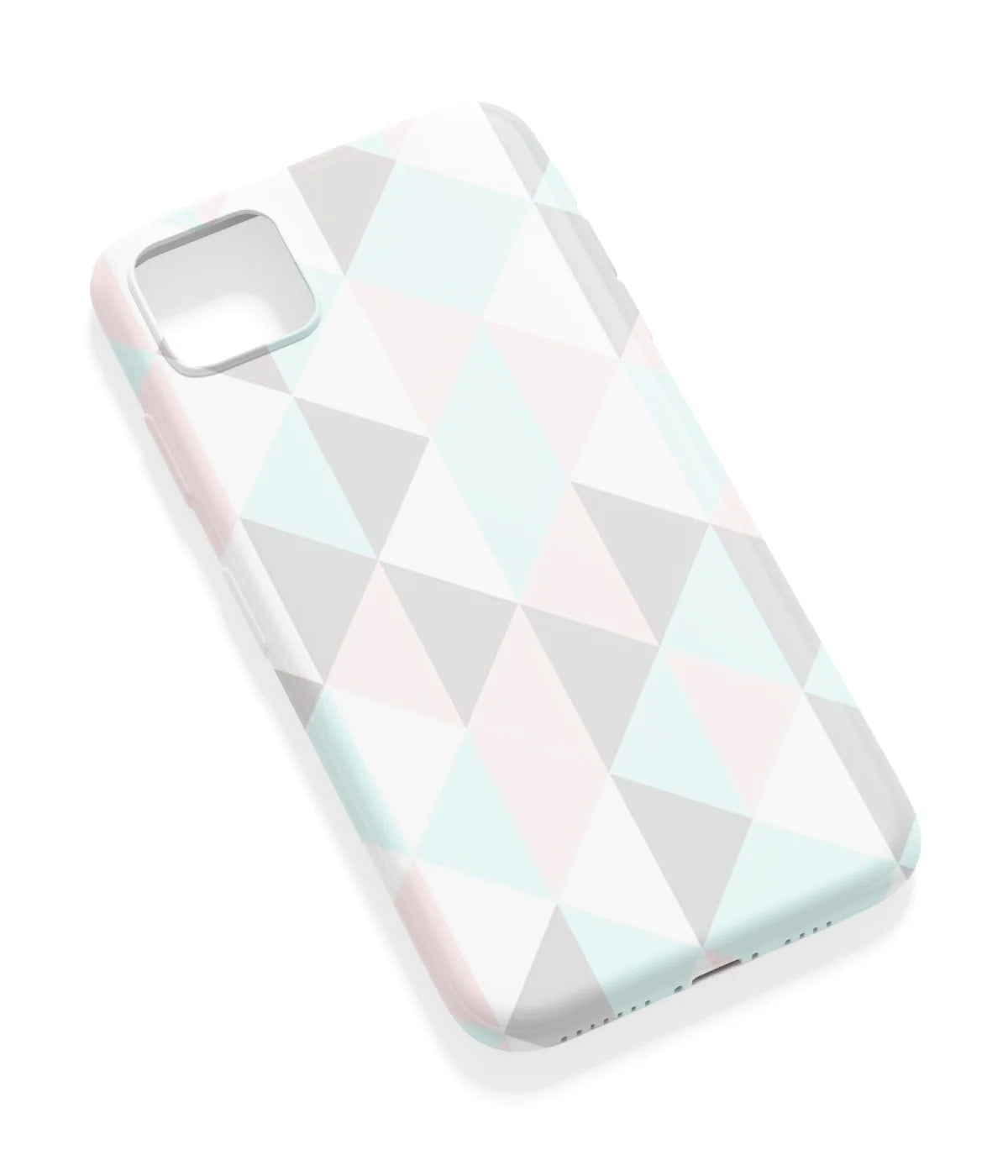 An angled view of a soft silicone case featuring a vibrant design.