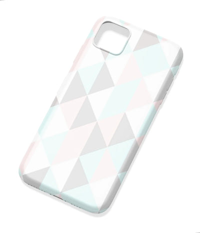 An angled view of a soft silicone case featuring a colorful design.