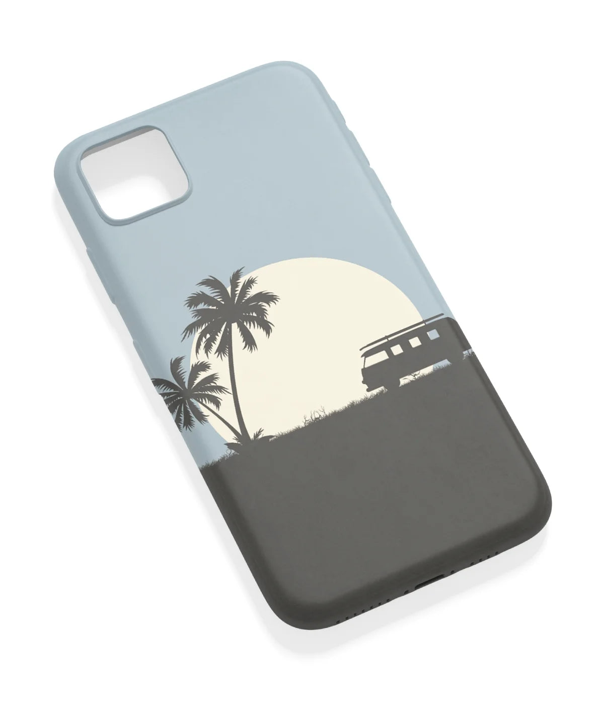 An angled view of a soft silicone case featuring a vibrant design.
