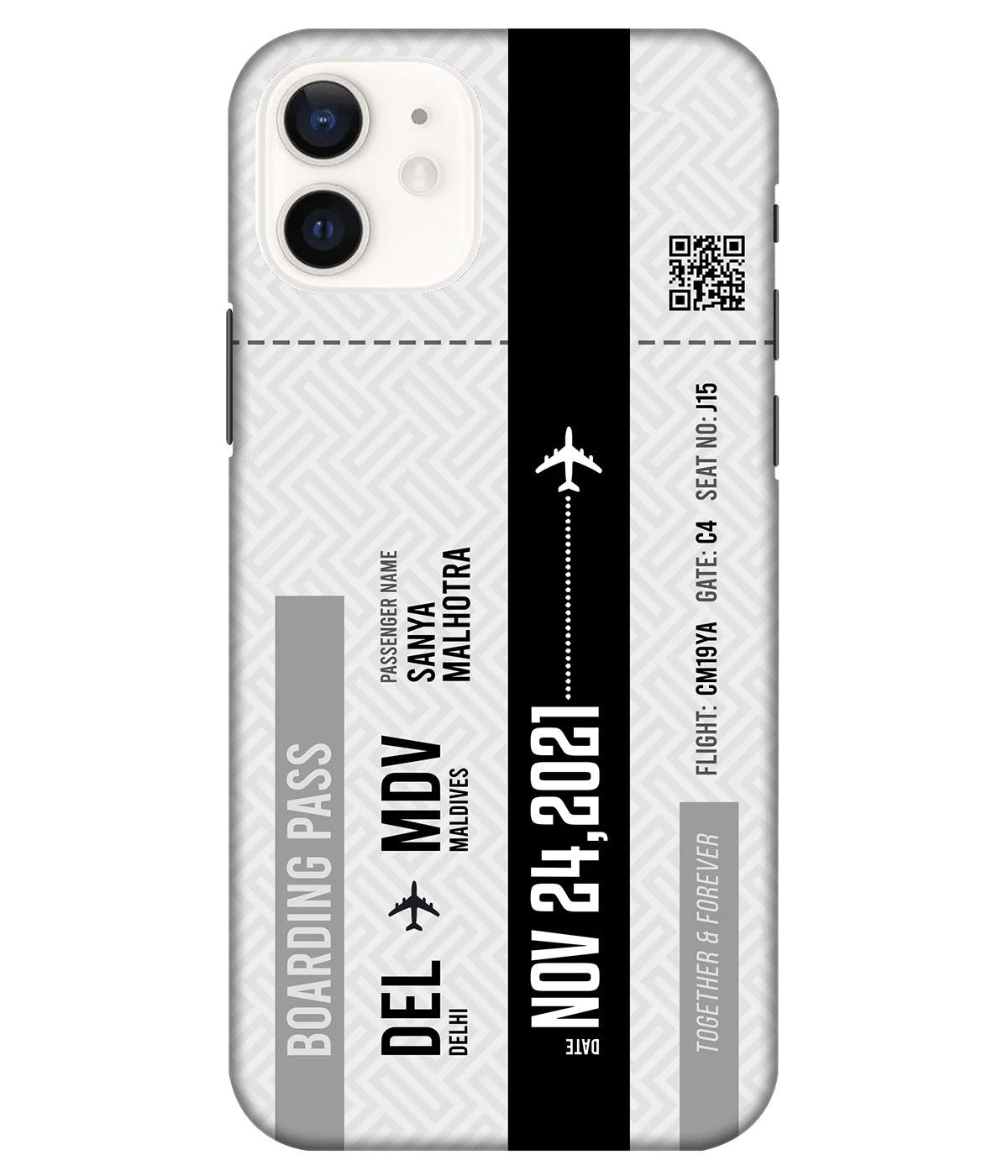 A product shot of a slim hard case with a customizable name.