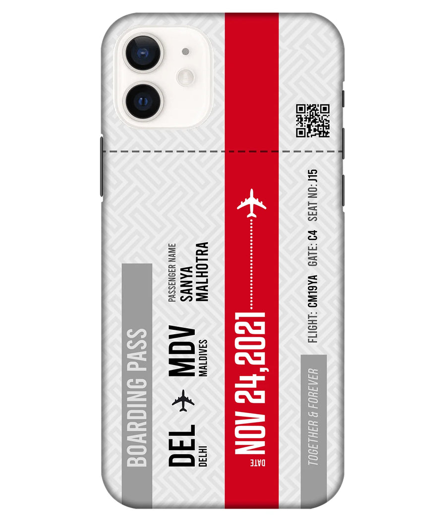 Travel City Boarding Pass Slim Hard Custom Name Case