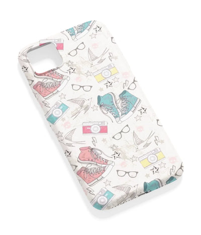 An angled view of a soft silicone case featuring a vibrant design.