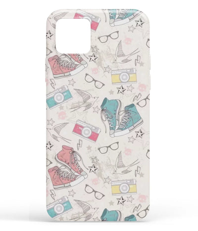 A front-on view of soft silicone phone case with a colorful design.