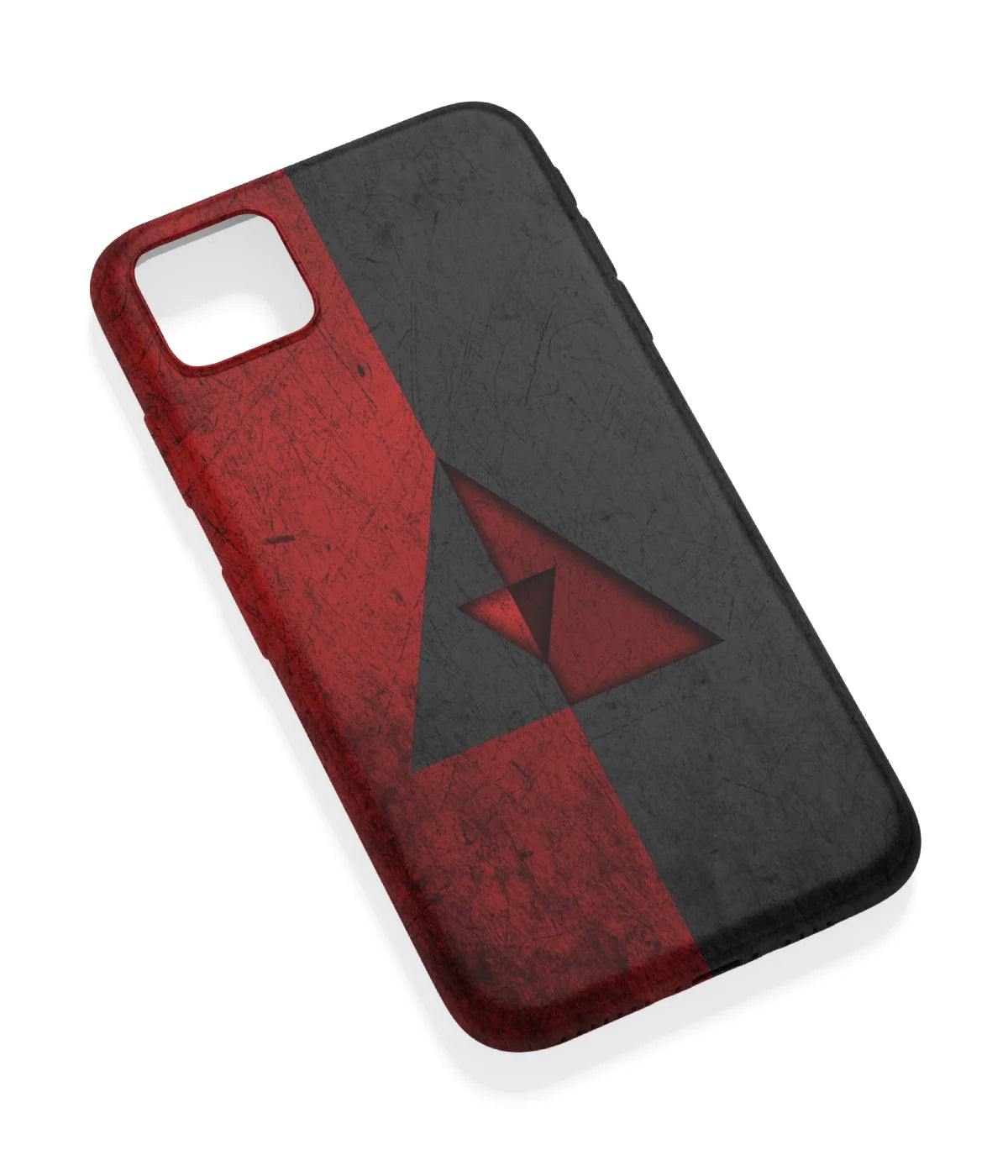 An angled view of a soft silicone case featuring a vibrant design.