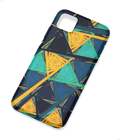 An angled view of a soft silicone case featuring a colorful design.
