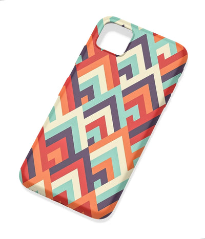 An angled view of a soft silicone case featuring a colorful design.