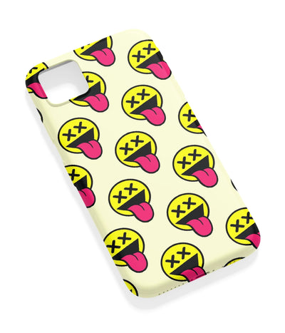 An angled view of a soft silicone case featuring a vibrant design.