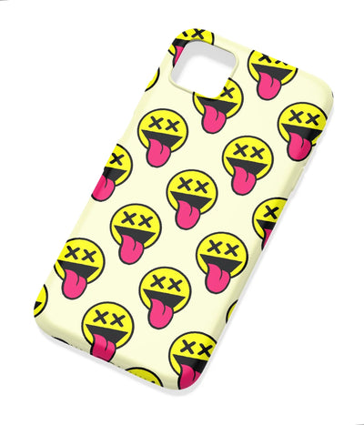 An angled view of a soft silicone case featuring a colorful design.