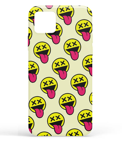 A front-on view of soft silicone phone case with a colorful design.