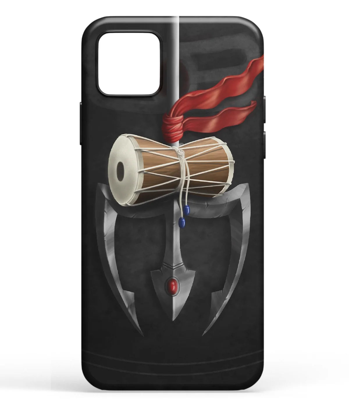 A front-on view of soft silicone phone case with a colorful design.