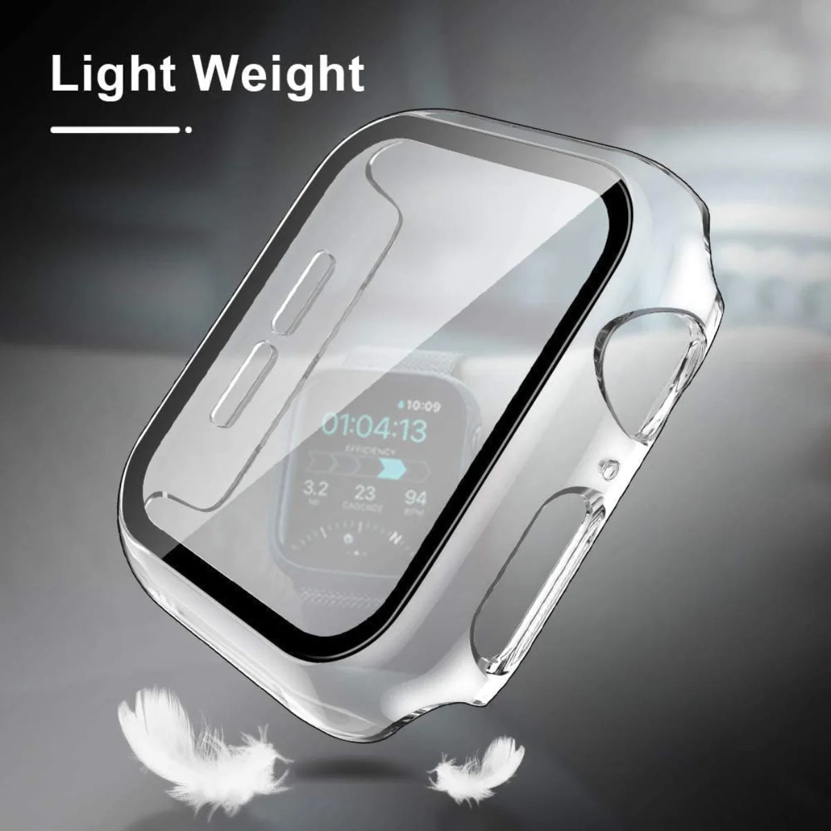 Image demonstrating ultra-lightweight and slim profile of Apple watch case, designed to provide heavy-duty protection without adding bulk to the wrist.