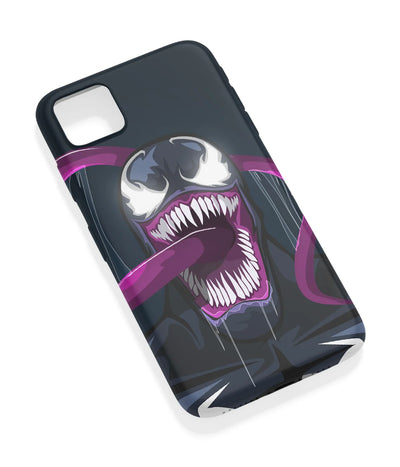 An angled view of a soft silicone case featuring a vibrant design.