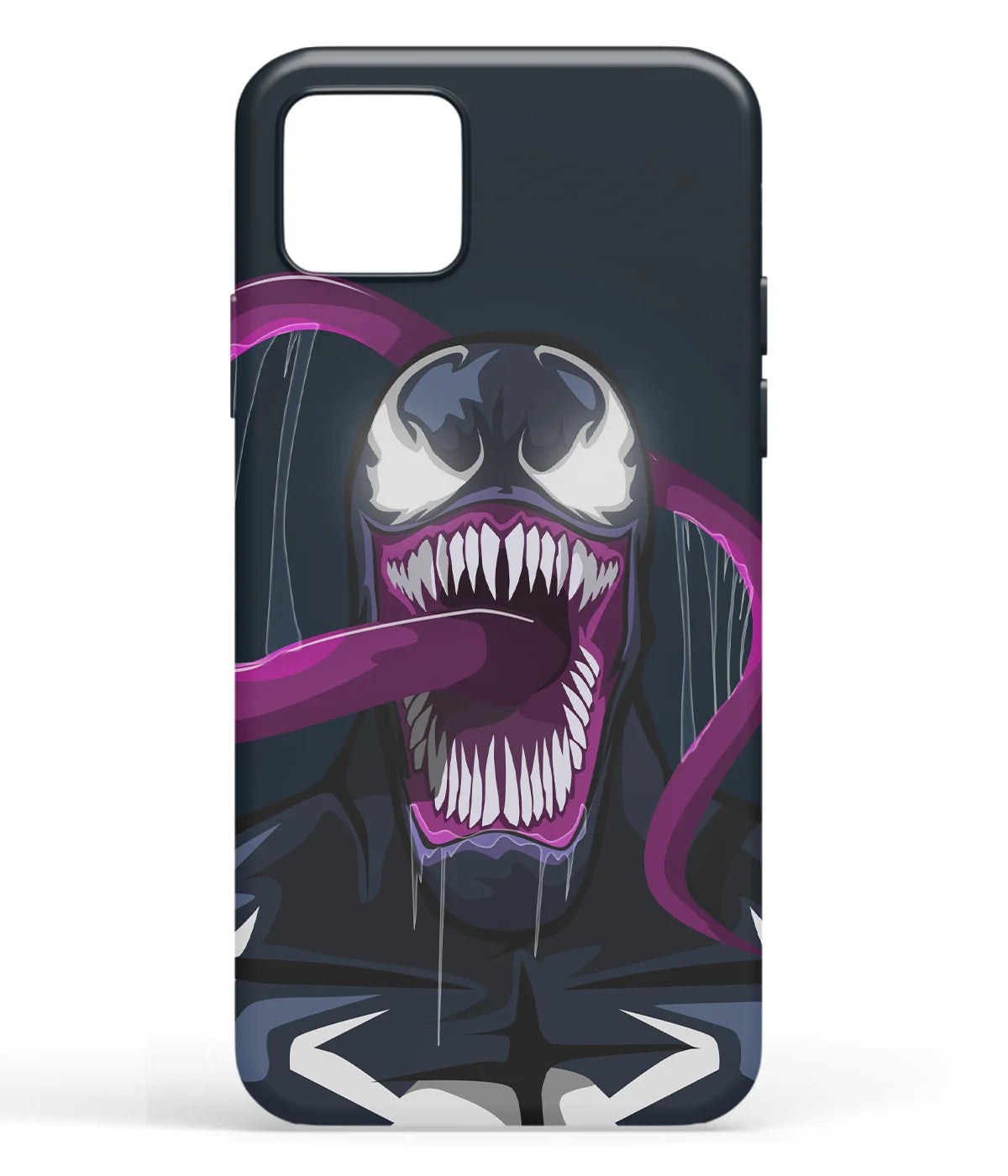 A front-on view of soft silicone phone case with a colorful design.