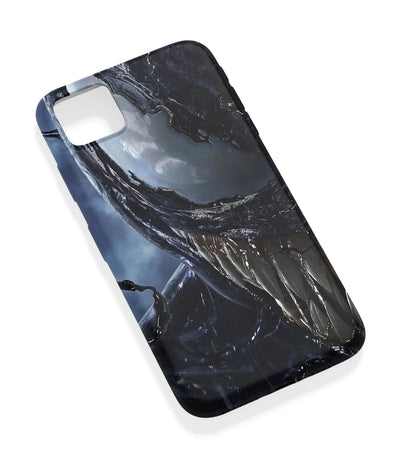 An angled view of a soft silicone case featuring a vibrant design.