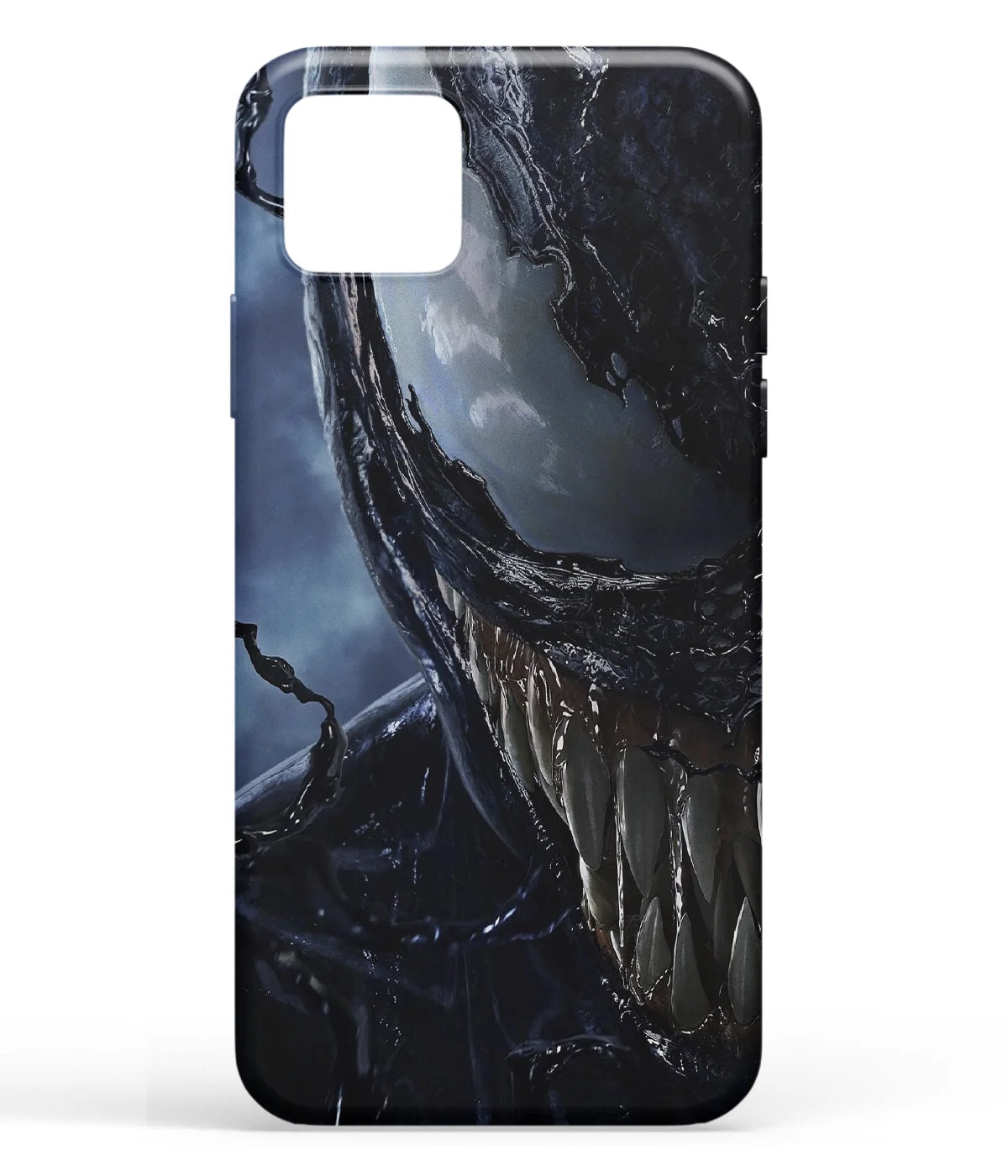 A front-on view of soft silicone phone case with a colorful design.