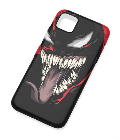 An angled view of a soft silicone case featuring a colorful design.